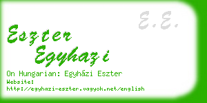 eszter egyhazi business card